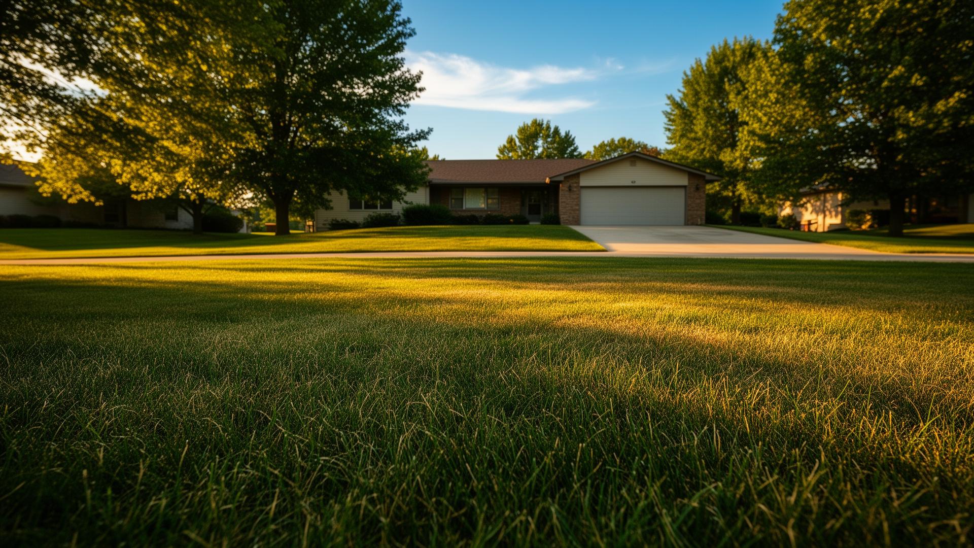 Summer lawn in Sioux Falls showing signs of heat stress