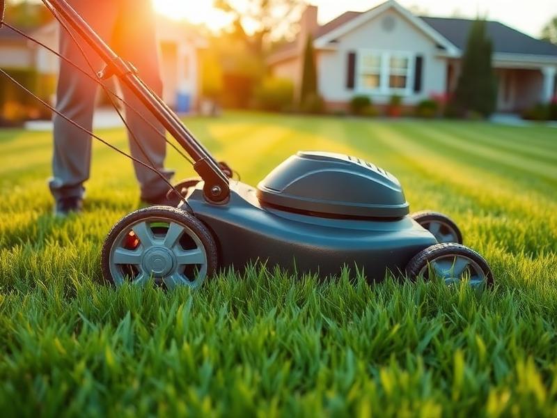 Professional lawn mowing service with precise cut lines